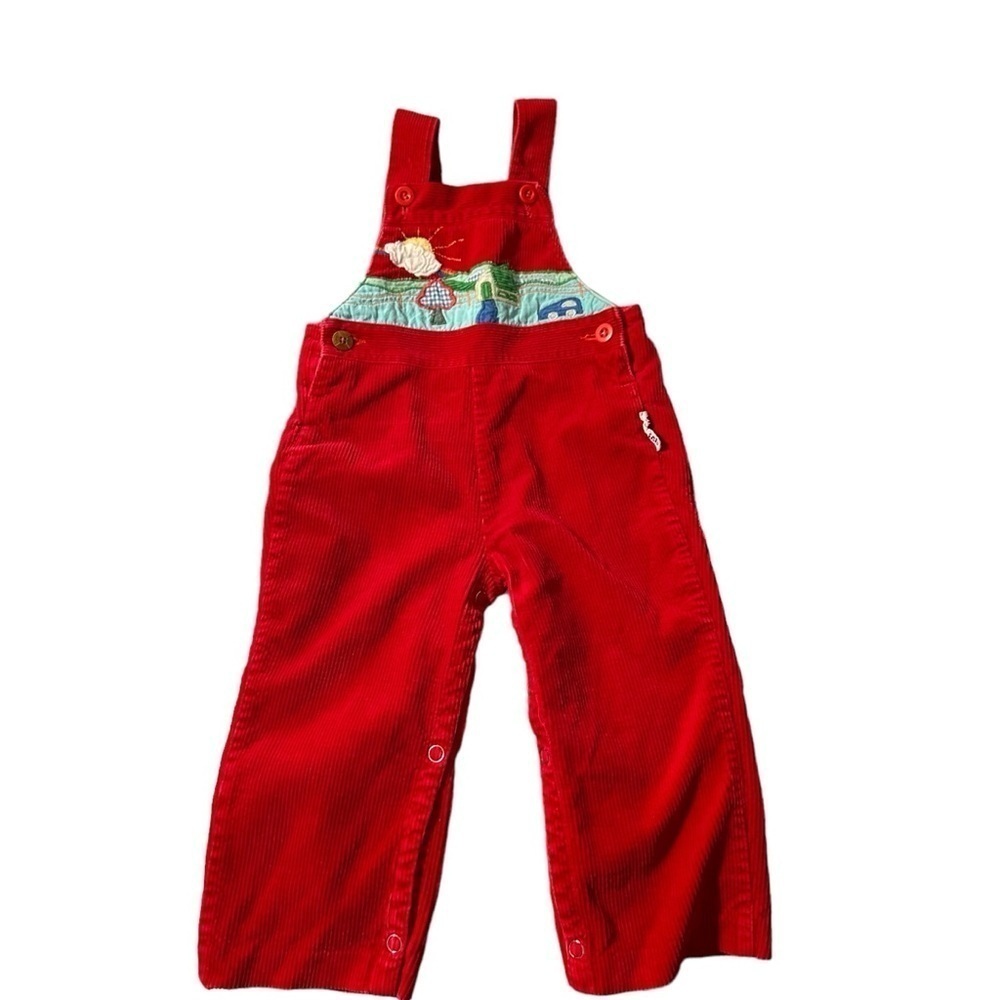 Vintage 70’s/80’s Popsicle Red Corduroy Overalls size 12 months